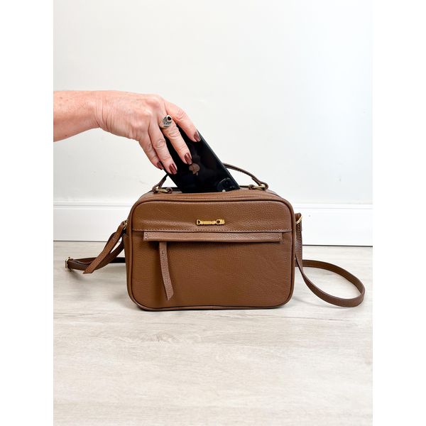 Bolsa Cris Couro Legítimo Marrom