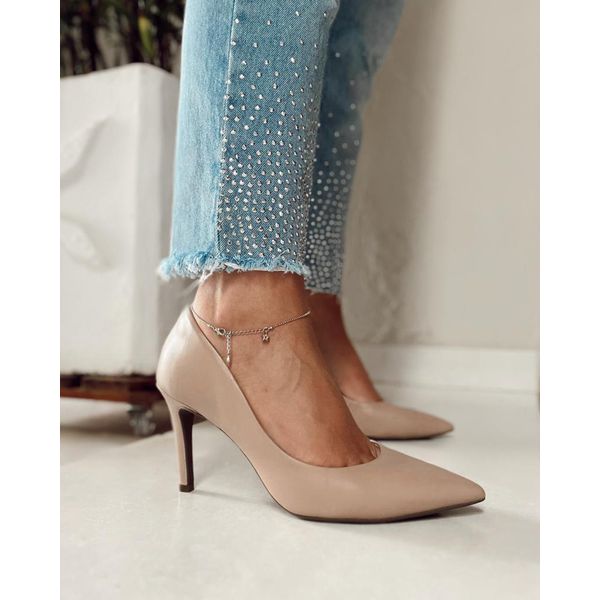 Scarpin Nude Salto Fino Donna Cl