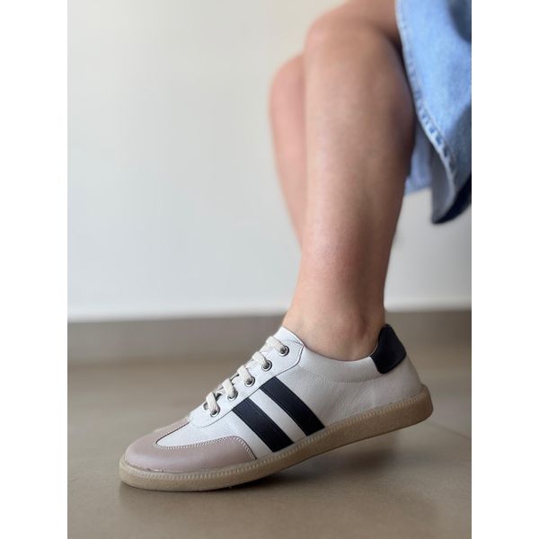Tênis Couro Ana Off White 