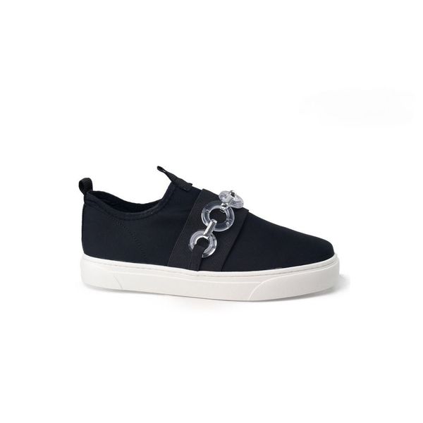 Tênis Neoprene Preto Slip On com Corrente