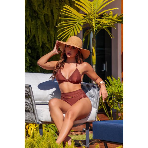 CONJUNTO BIQUINI CORTININHA COM SEMI JOIA CAPPUCINO