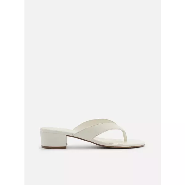 Tamanco Arezzo Branca Salto Baixo Tiras Flip Flop