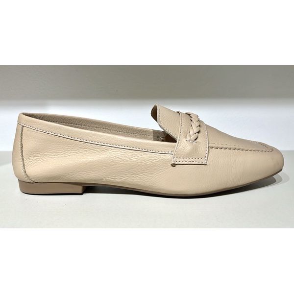 Mocassim Couro Fly Amêndoa/Off/Nude