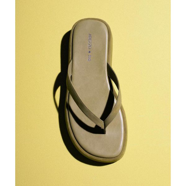 Tamanco Verde Camurça Flatform Flip Flop TIG