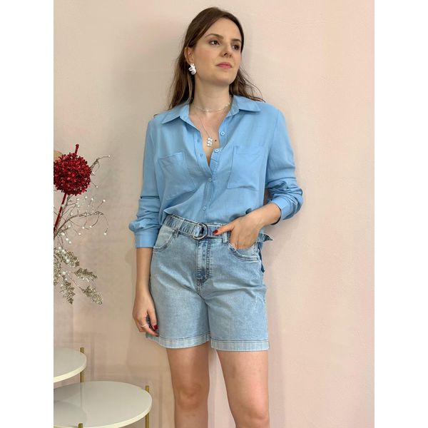 Bermuda Jeans com Cinto