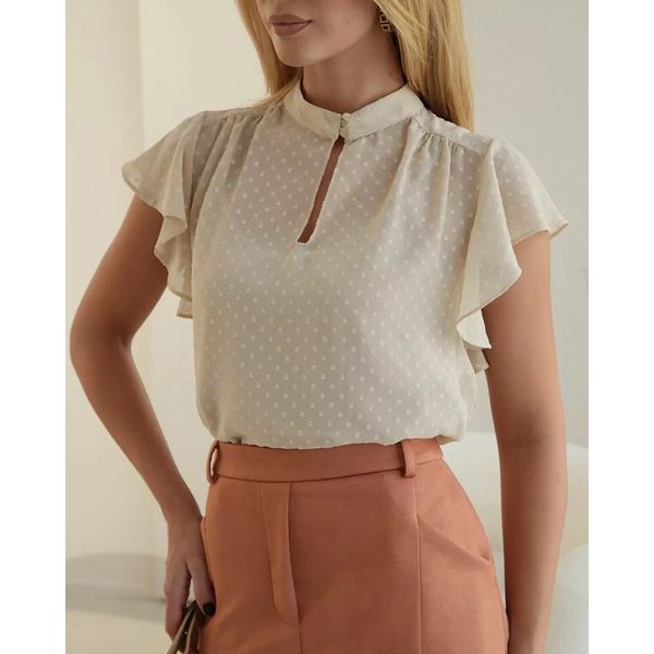 Blusa Chiffon Poá - Aveia