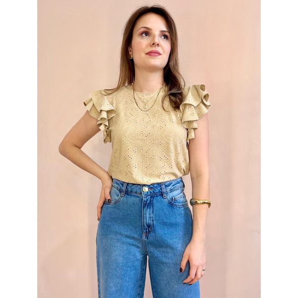 Blusa Malha Laise - Areia