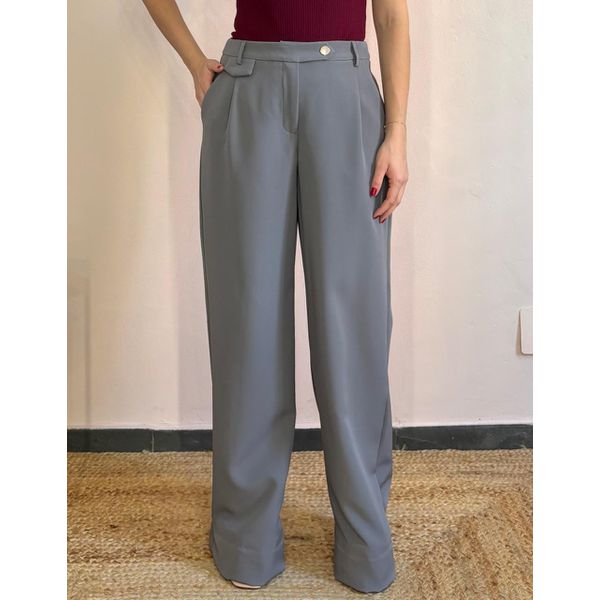 Calça Wide Leg Ananda - Cinza