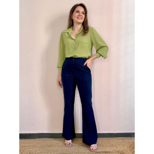 Calça Flare Amelie - Marinho