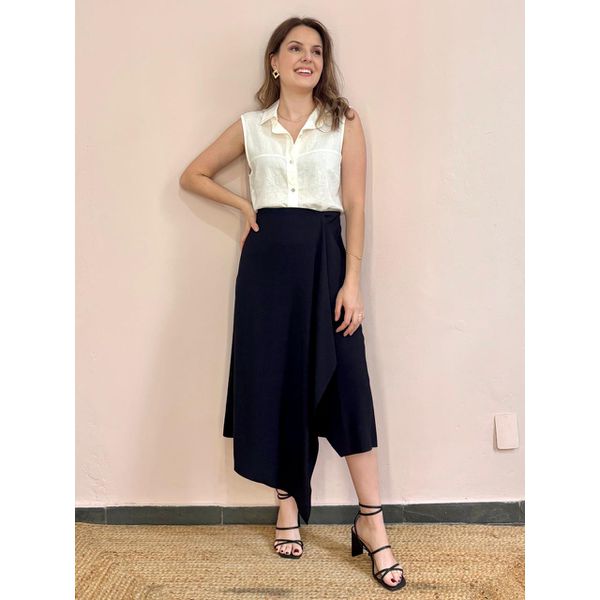 Saia Rachel Assimétrica - Preta