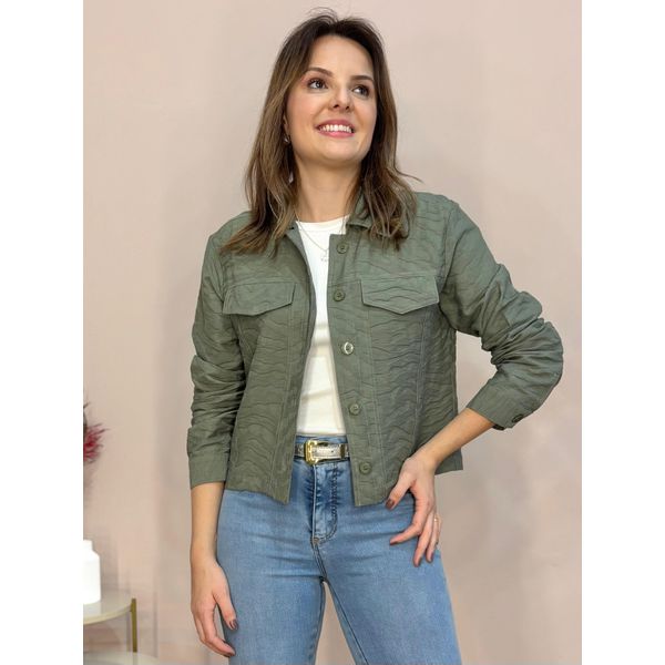 Jaqueta Jacquard - Verde Militar