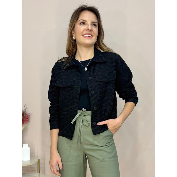 Jaqueta Jacquard - Preta
