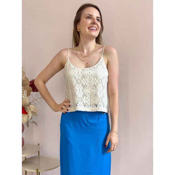 Regata Cropped Rendada - Offwhite