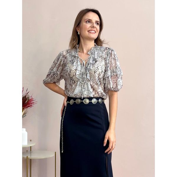 Blusa Tule Animal Print