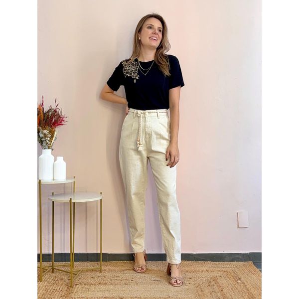 Calça Slouchy - Areia