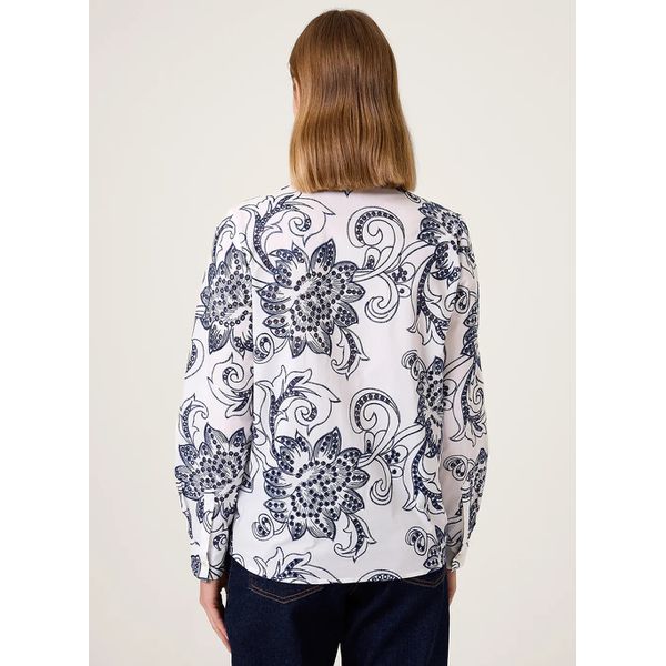 Blusa Bordada Gola Dudalina Feminina