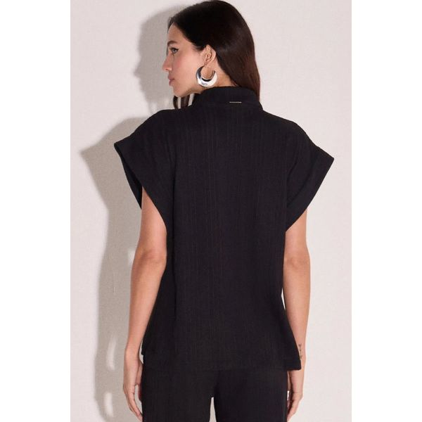 Blusa Em Malha Tricô Preto