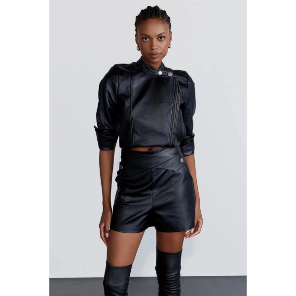 Jaqueta Biker Preto P.U.