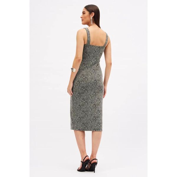 Vestido Sommer Tweed Preto/Off-White