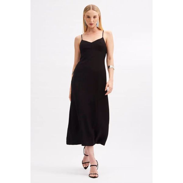 Vestido Sommer Midi Alça Preto