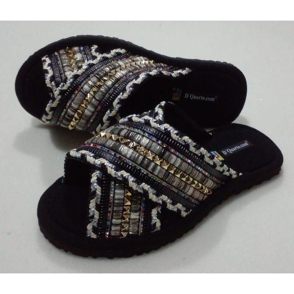 Chinelo Cruzado de Tiras Trabalhadas
