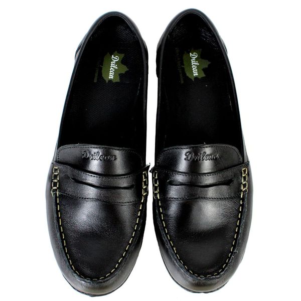 Mocassim Feminino em Couro Legítimo e Palmilha Gel - Preto - Sola Preta (AL070)