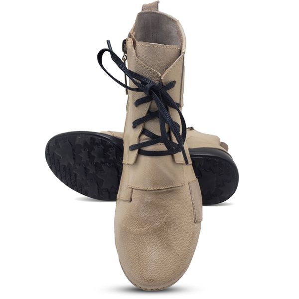 Bota Ortopédica Feminina Couro Legítimo e Palmilha Gel - Off White (AL 001)