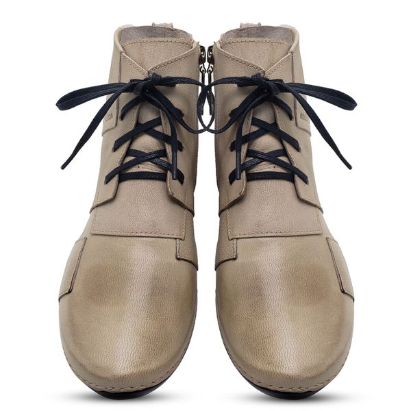 Bota Ortopédica Feminina Couro Legítimo e Palmilha Gel - Off White (AL 001)