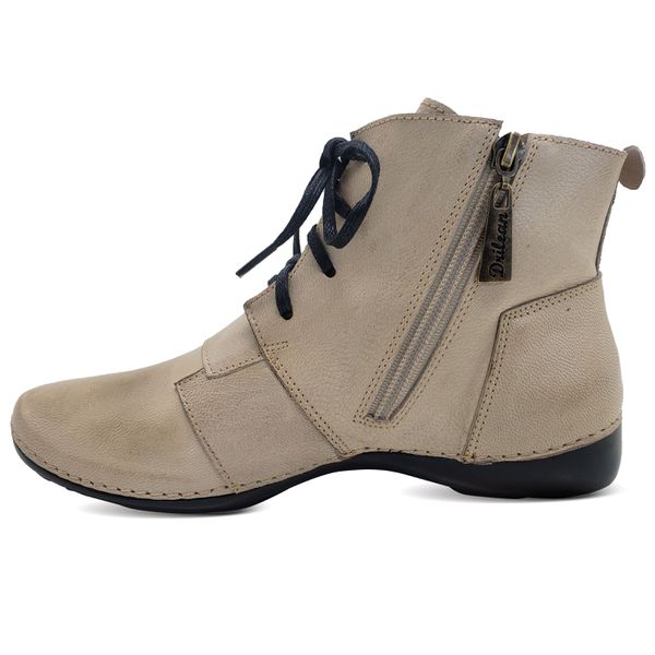 Bota Ortopédica Feminina Couro Legítimo e Palmilha Gel - Off White (AL 001)