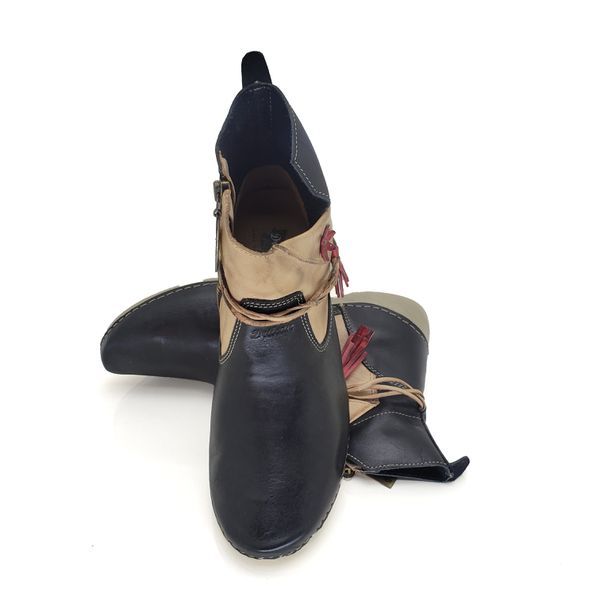 Bota Feminina Ortopédica de Couro Legítimo e Palmilha Gel - Preto (AL 002)