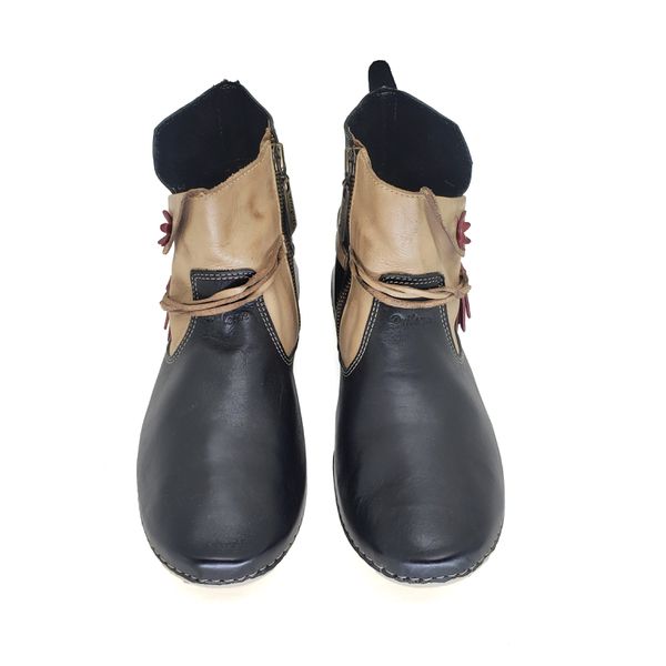 Bota Feminina Ortopédica de Couro Legítimo e Palmilha Gel - Preto (AL 002)