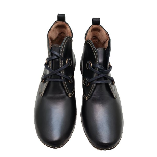 Bota Feminina Ortopédica Couro Legítimo e Palmilha Gel - Preto (AL 003)