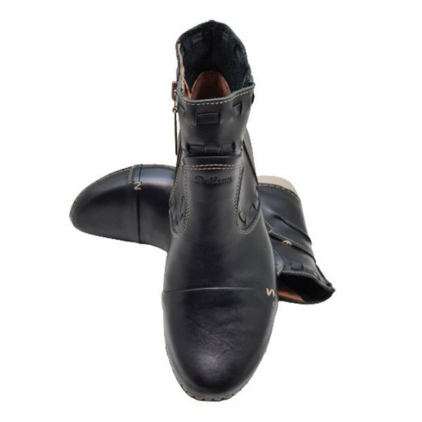 Bota Feminina Ortopédica Couro Legítimo e Palmilha Gel - Preto (AL 004)