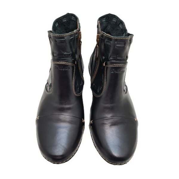 Bota Feminina Ortopédica Couro Legítimo e Palmilha Gel - Preto (AL 004)