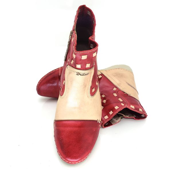 Bota Feminina Ortopédica em Couro Legítimo - Vermelho (AL 004)