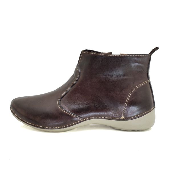 Bota Feminina Ortopédica de Couro Legítimo e Palmilha Gel - Café - 35 (AL005) OUTLET