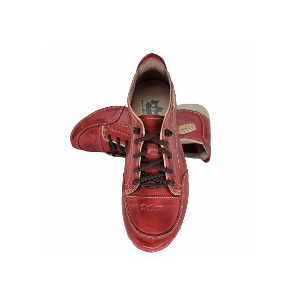 Tênis AL 008 Vermelho- Vermelho -Tabaco 100% em couro com palmilha em GEL
