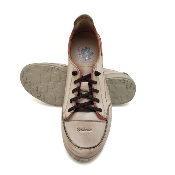 Tênis AL 008 Off White-Coral 100% couro com palmilha GEL