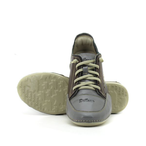 Tênis Feminino em Couro Legítimo com Palmilha Gel - Café/Grafite - 36 (AL008) OUTLET