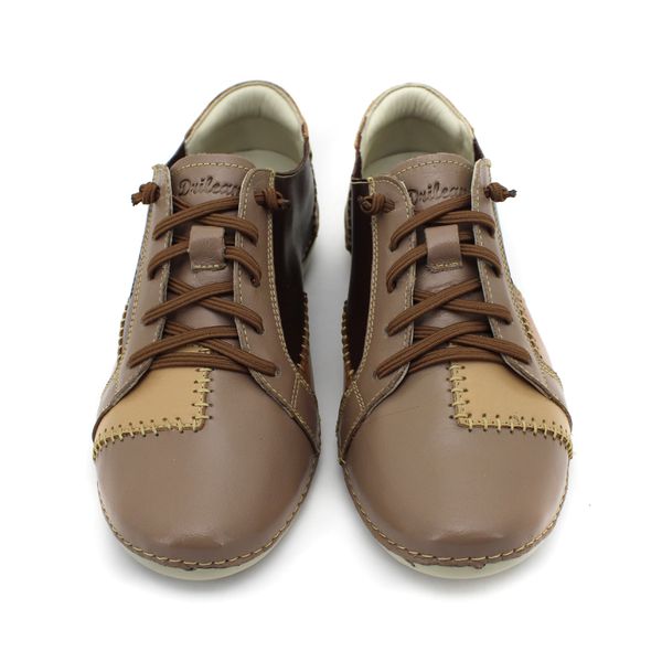 Tênis Feminino em Couro Legítimo com Palmilha Gel - Café/Fendi (AL010) 42 OUTLET