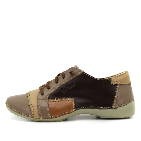 Tênis Feminino em Couro Legítimo com Palmilha Gel - Café/Fendi (AL010) 42 OUTLET