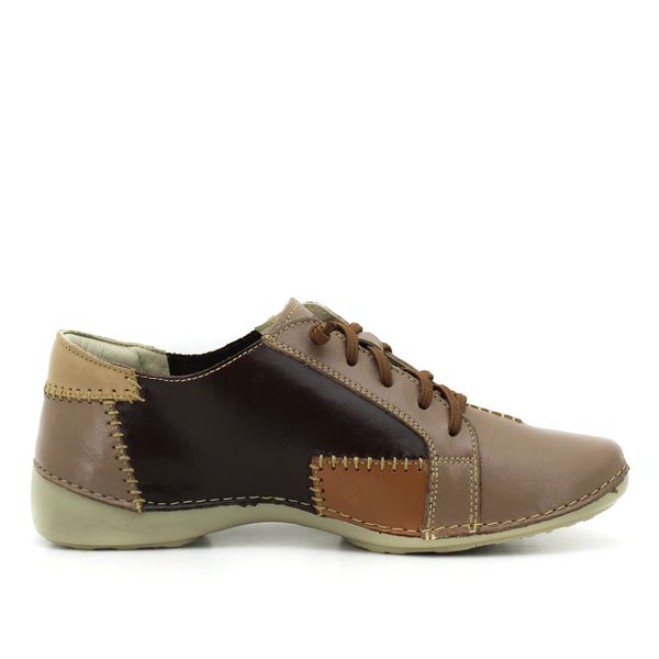 Tênis Feminino em Couro Legítimo com Palmilha Gel - Café/Fendi (AL010) 42 OUTLET