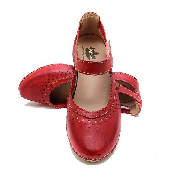 Sapatilha AL 014 Vermelho 100% couro com palmilha em GEL