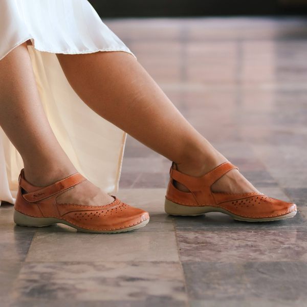 Sapatilha AL014 LARANJA 100% em couro palmilha GEL 36 OUTLET