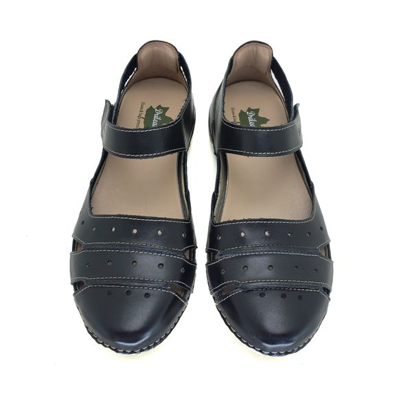 Sapatilha AL 015 Preto 100% em couro com palmilha em GEL