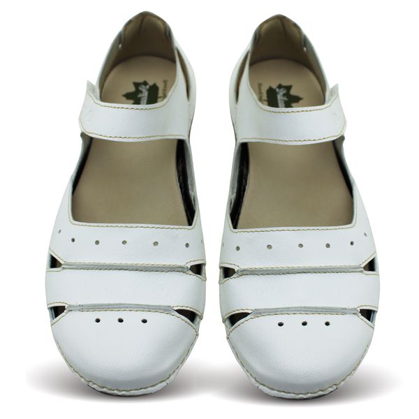 Sapatilha AL015 Branco 100% em couro com palmilha em GEL - 34 - 36 OUTLET
