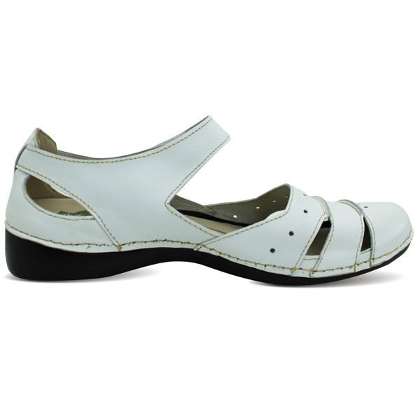 Sapatilha AL015 Branco 100% em couro com palmilha em GEL - 34 - 36 OUTLET