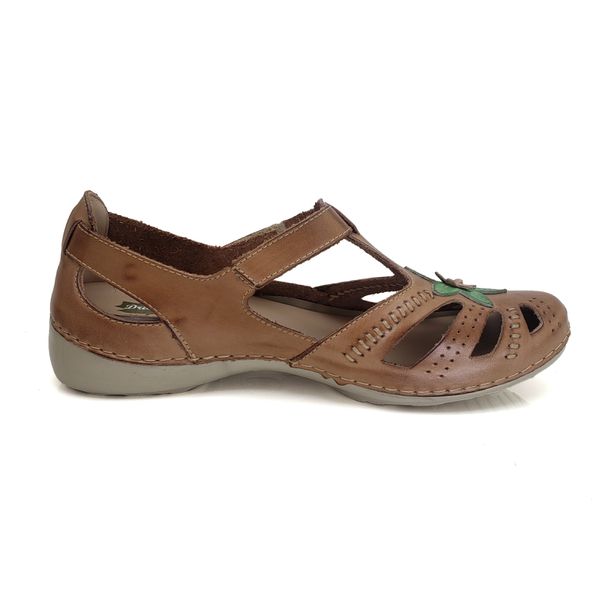Sapatilha AL016 Caramelo 100% em couro com palmilha em GEL - 38 OUTLET