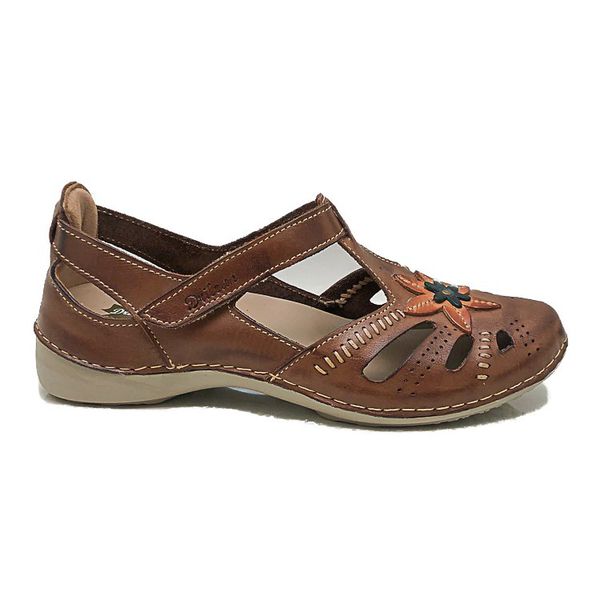 Sapatilha AL016 Castanho 100% em couro com palmilha em GEL - 34 OUTLET