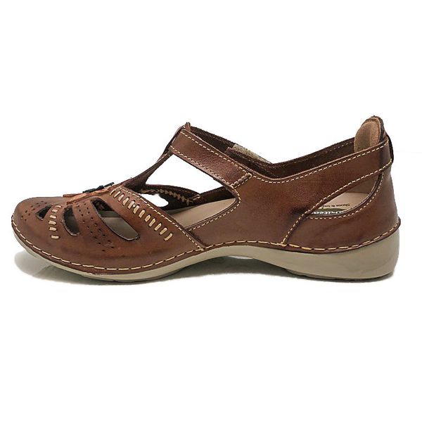 Sapatilha AL016 Castanho 100% em couro com palmilha em GEL - 34 OUTLET